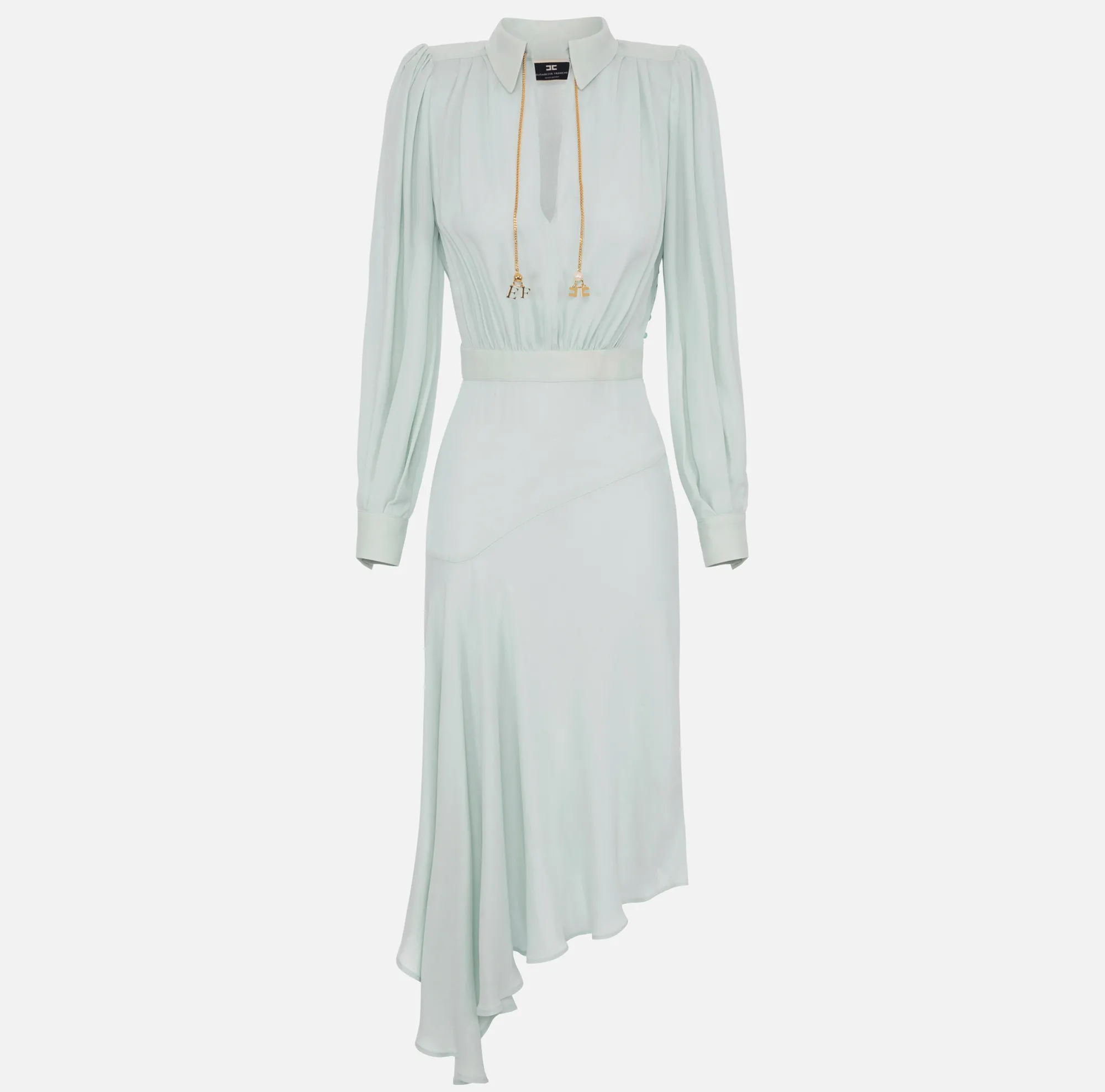 Elisabetta Franchi Abito Chemisier Asimmetrico In Georgette^ Abiti