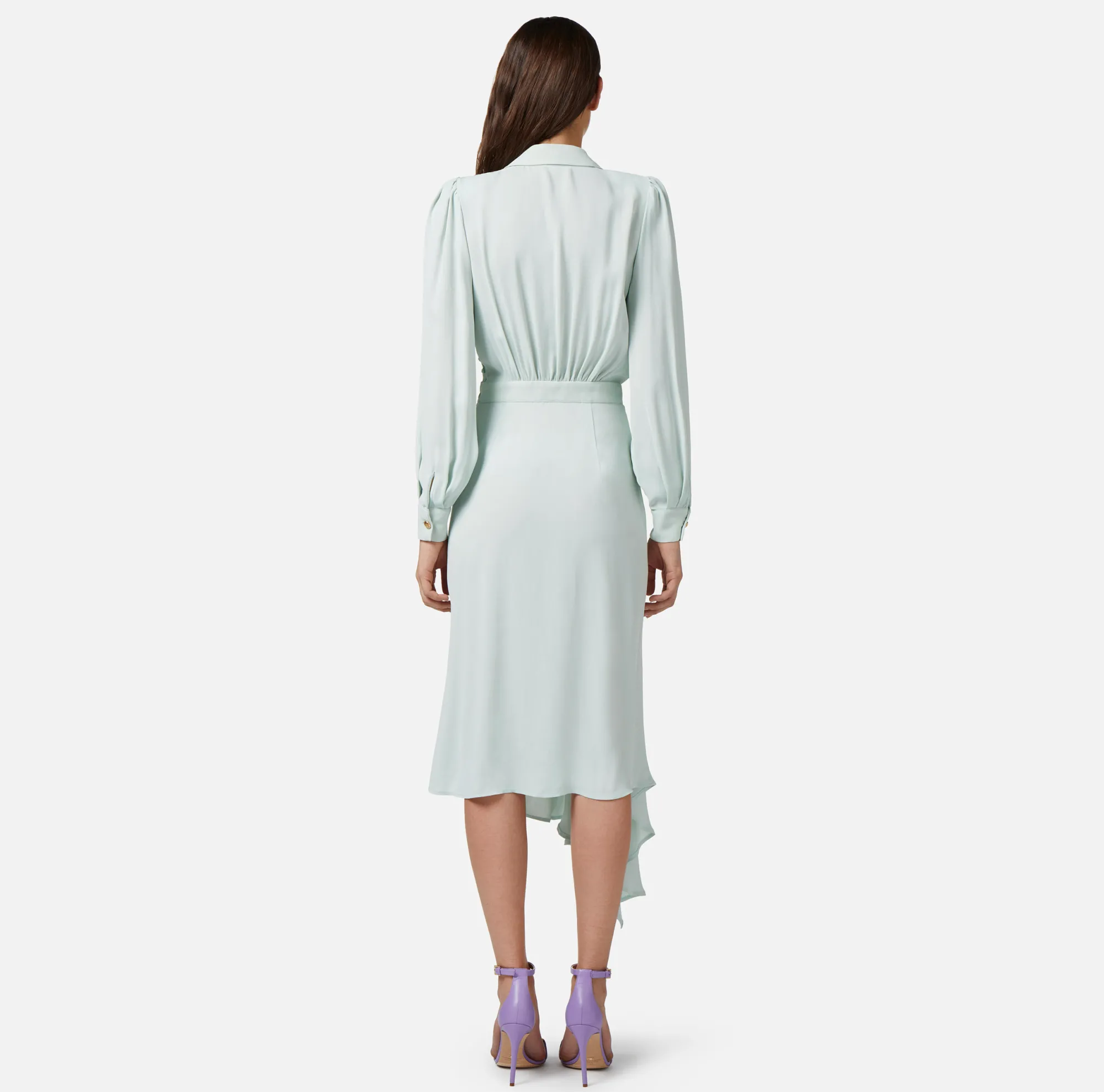 Elisabetta Franchi Abito Chemisier Asimmetrico In Georgette^ Abiti