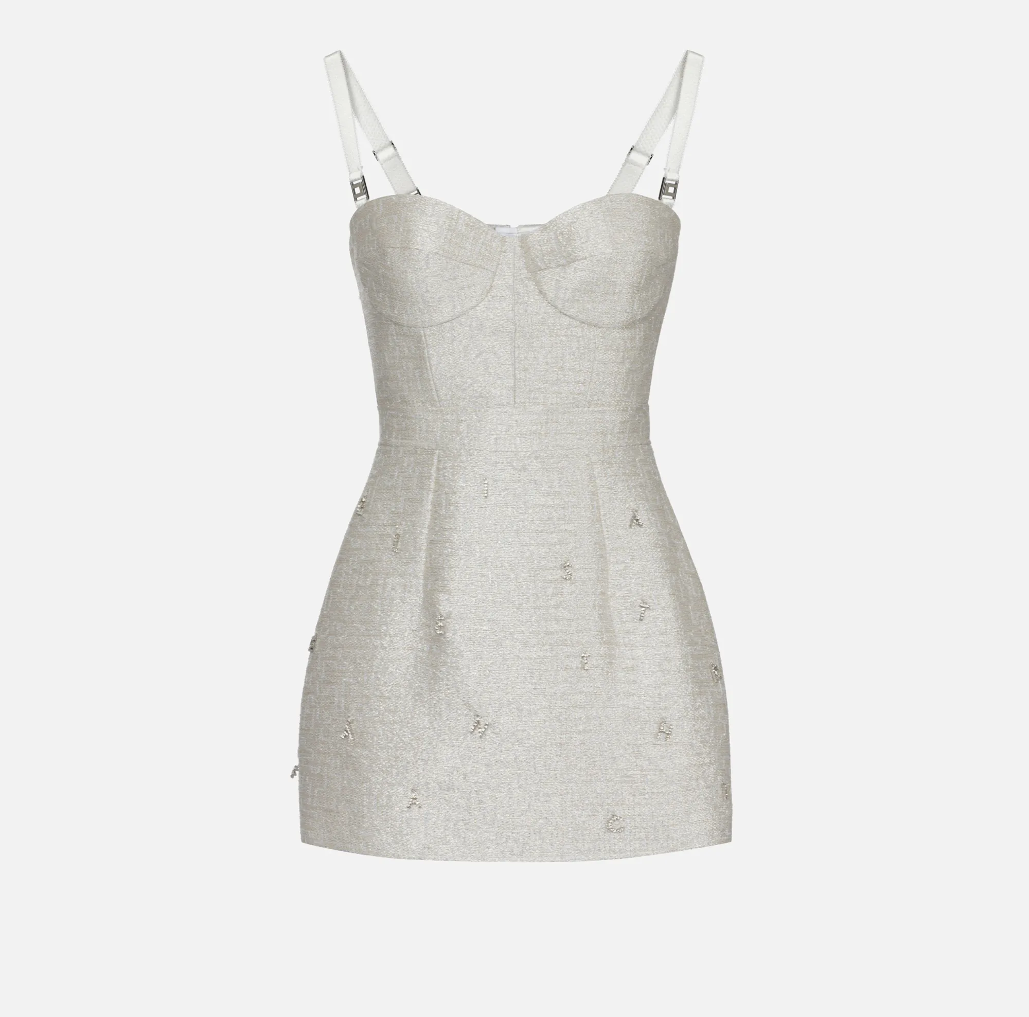 Elisabetta Franchi Abito In Tweed Lurex Con Lettering Di Strass^ Abiti