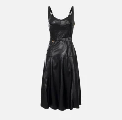 Elisabetta Franchi Abito Midi Effetto Pelle Con Tagli Bustier^ Abiti