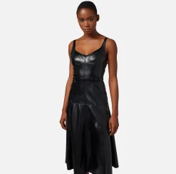 Elisabetta Franchi Abito Midi Effetto Pelle Con Tagli Bustier^ Abiti