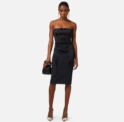 Elisabetta Franchi Abito Midi In Crepe Con Fiocchi In Raso^ Abiti
