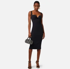 Elisabetta Franchi Abito Midi In Crepe Con Fiocchi^ Abiti