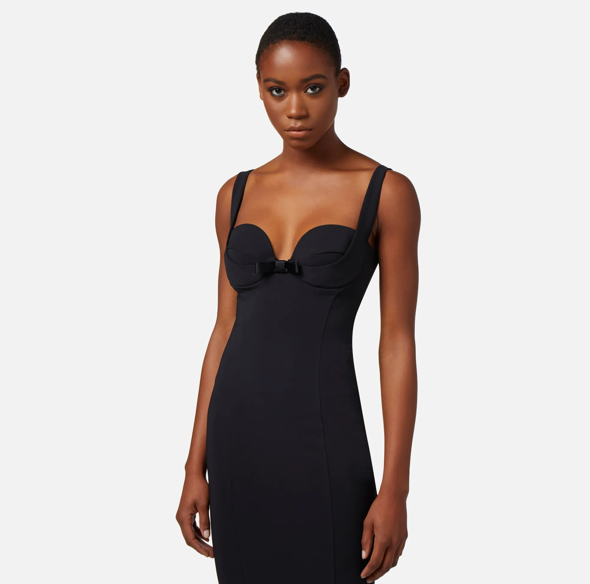 Elisabetta Franchi Abito Midi In Crepe Con Fiocchi^ Abiti