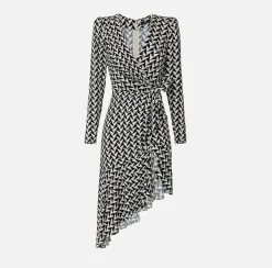 Elisabetta Franchi Abito Midi In Georgette Di Viscosa Stampata^ Abiti
