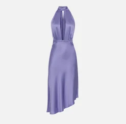 Elisabetta Franchi Abito Midi In Raso Con Gonna Asimmetrica^ Abiti