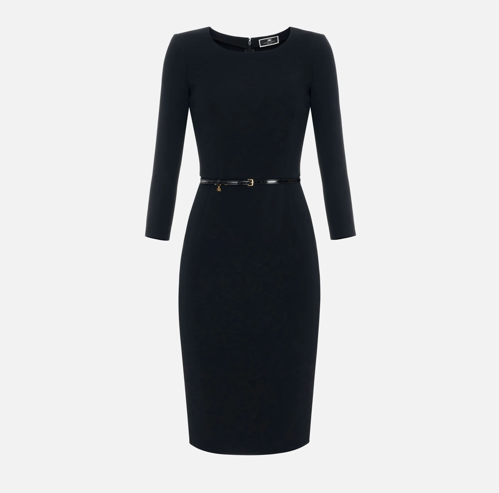Elisabetta Franchi Abito Midi In Tessuto Tecnico Con Cintura^ Abiti