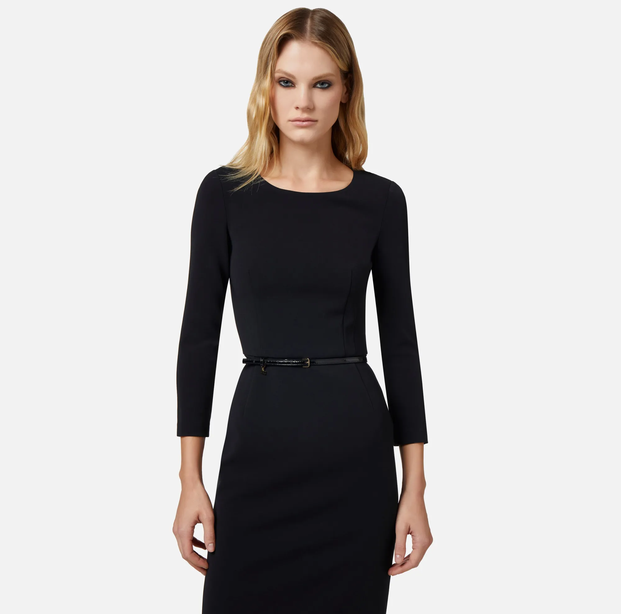 Elisabetta Franchi Abito Midi In Tessuto Tecnico Con Cintura^ Abiti