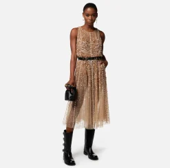 Elisabetta Franchi Abito Midi In Tulle Ricamato^ Abiti