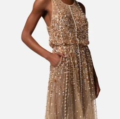 Elisabetta Franchi Abito Midi In Tulle Ricamato^ Abiti