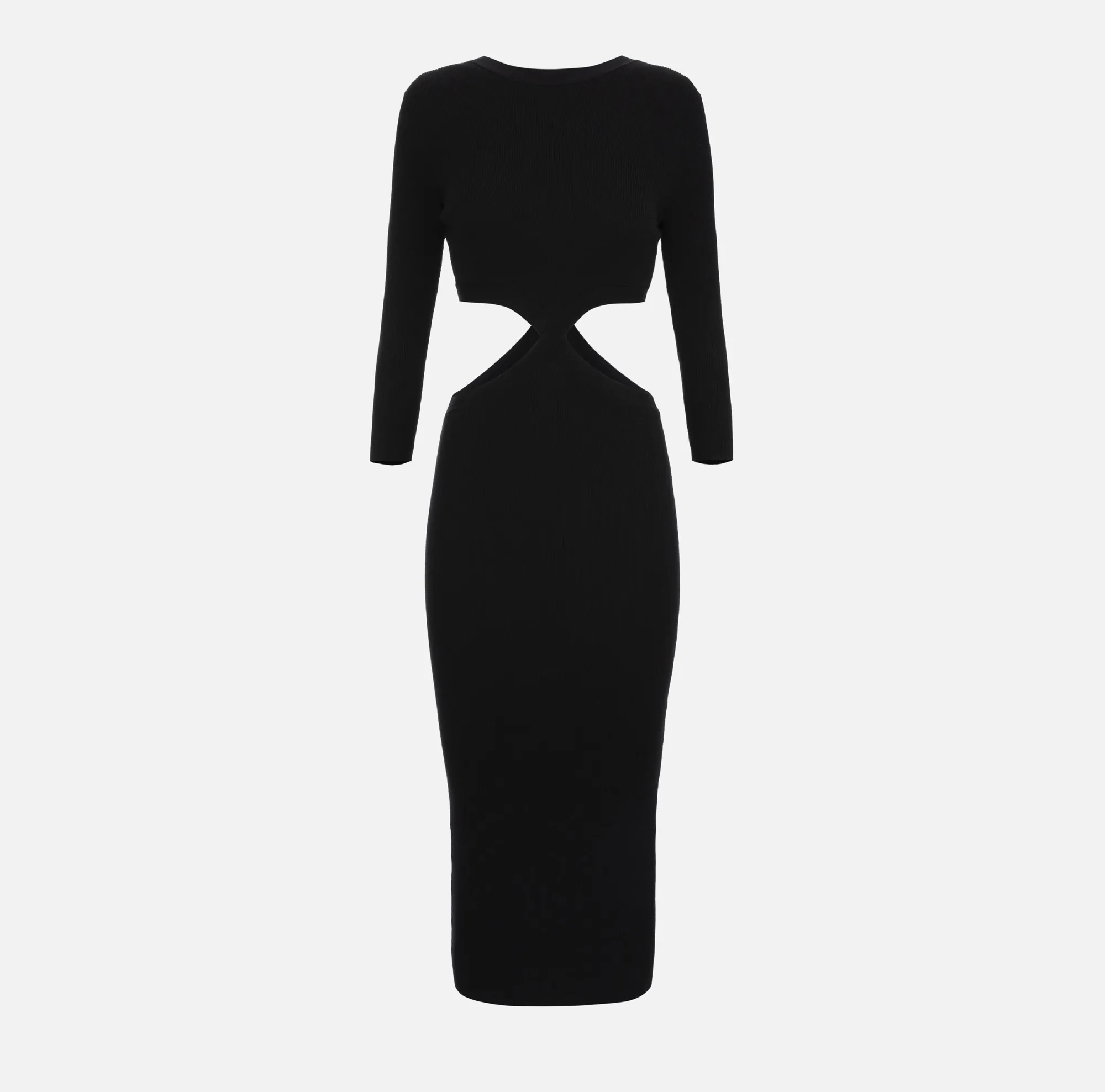 Elisabetta Franchi Abito Midi In Viscosa A Costine Con Cut-Out^ Abiti