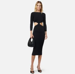 Elisabetta Franchi Abito Midi In Viscosa A Costine Con Cut-Out^ Abiti