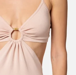 Elisabetta Franchi Abito Midi In Viscosa Con Anello^ Abiti