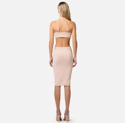 Elisabetta Franchi Abito Midi In Viscosa Con Anello^ Abiti