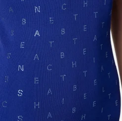 Elisabetta Franchi Abito Midi In Viscosa Con Lettering In Strass^ Abiti