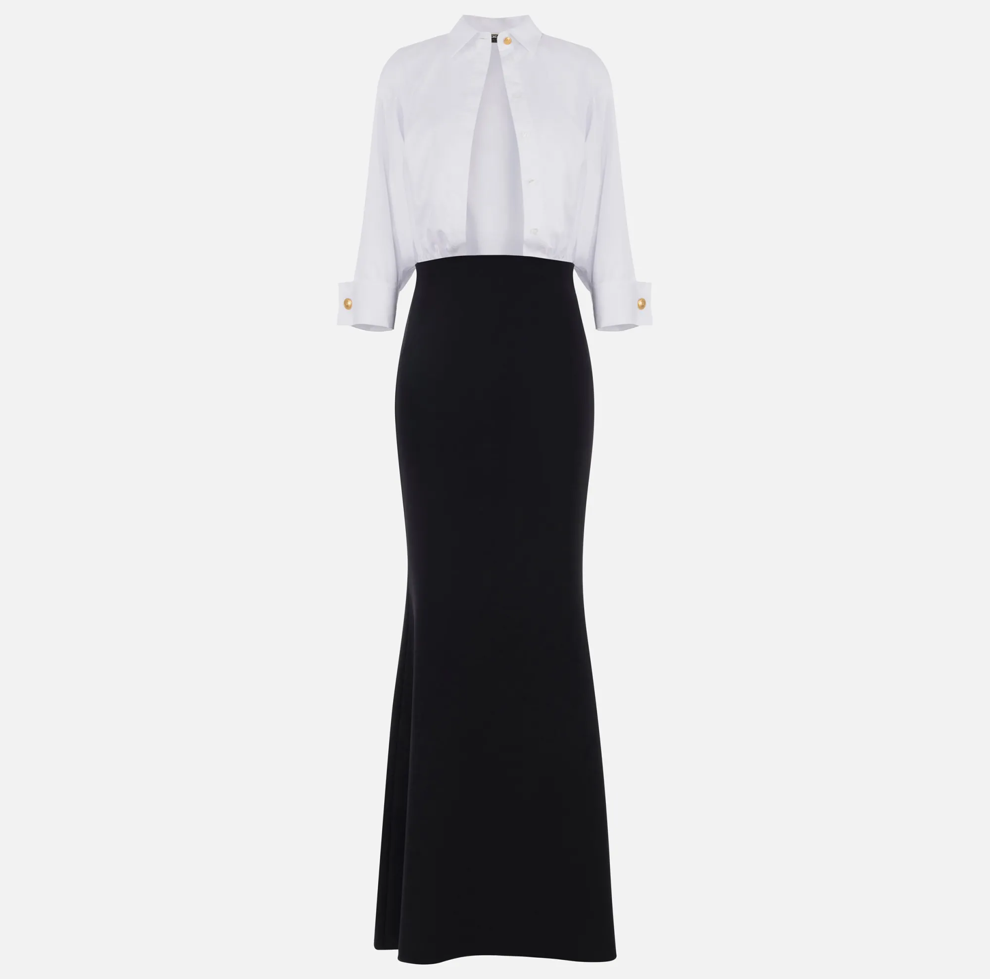 Elisabetta Franchi Abito Red Carpet Combinato In Cotone E Crepe^ Abiti