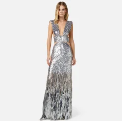 Elisabetta Franchi Abito Red Carpet Con Frange E Paillettes^ Red Carpet