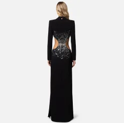 Elisabetta Franchi Abito Red Carpet In Crepe Con Cut Out E Ricamo^ Abiti