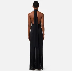 Elisabetta Franchi Abito Red Carpet In Crepe Con Scollo All'Americana^ Abiti