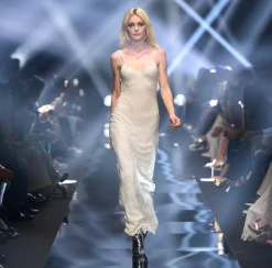 Elisabetta Franchi Abito Red Carpet In Georgette Ricamata^ Abiti
