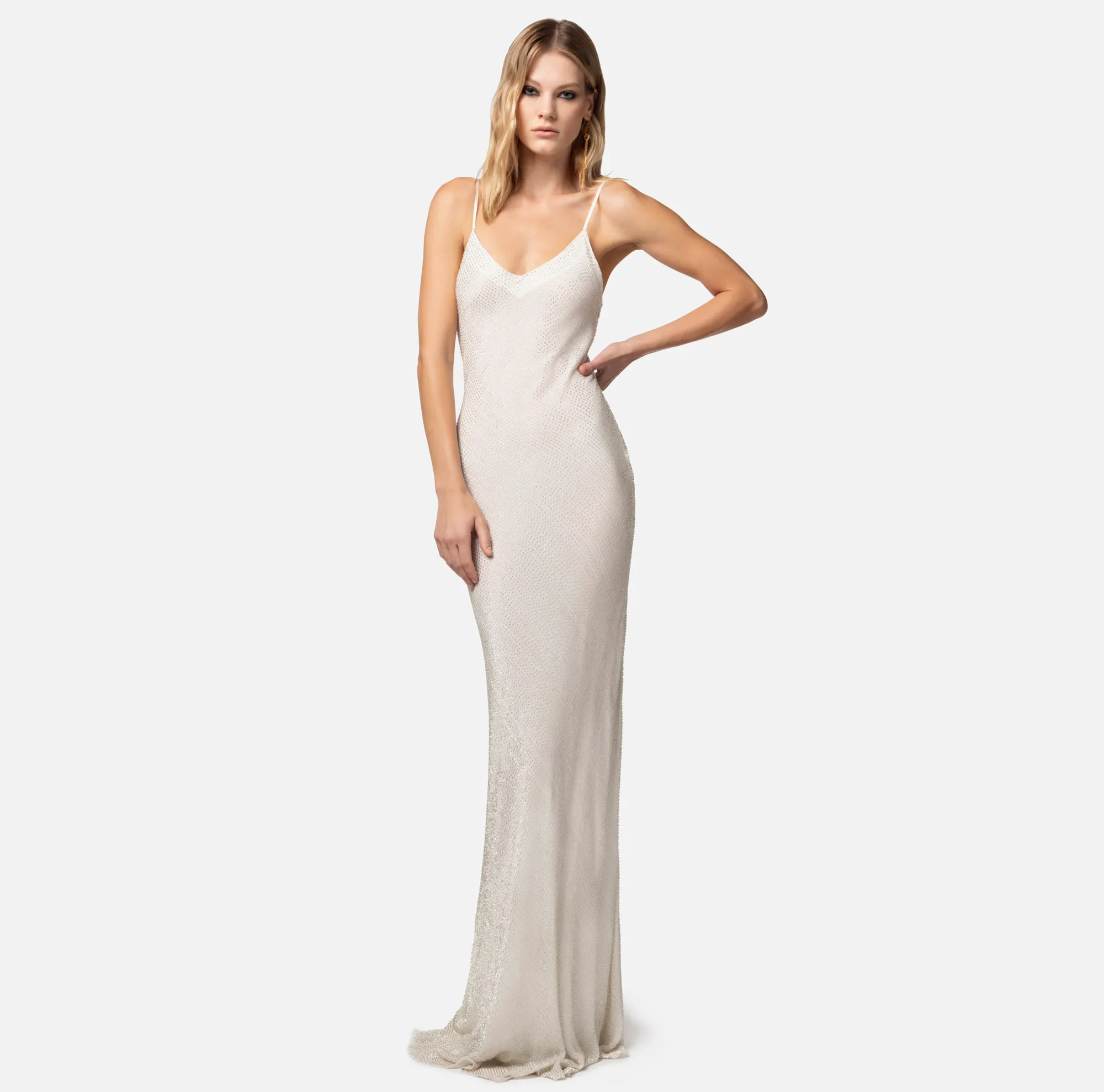 Elisabetta Franchi Abito Red Carpet In Georgette Ricamata^ Abiti