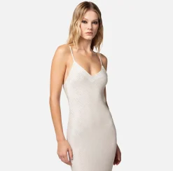 Elisabetta Franchi Abito Red Carpet In Georgette Ricamata^ Abiti