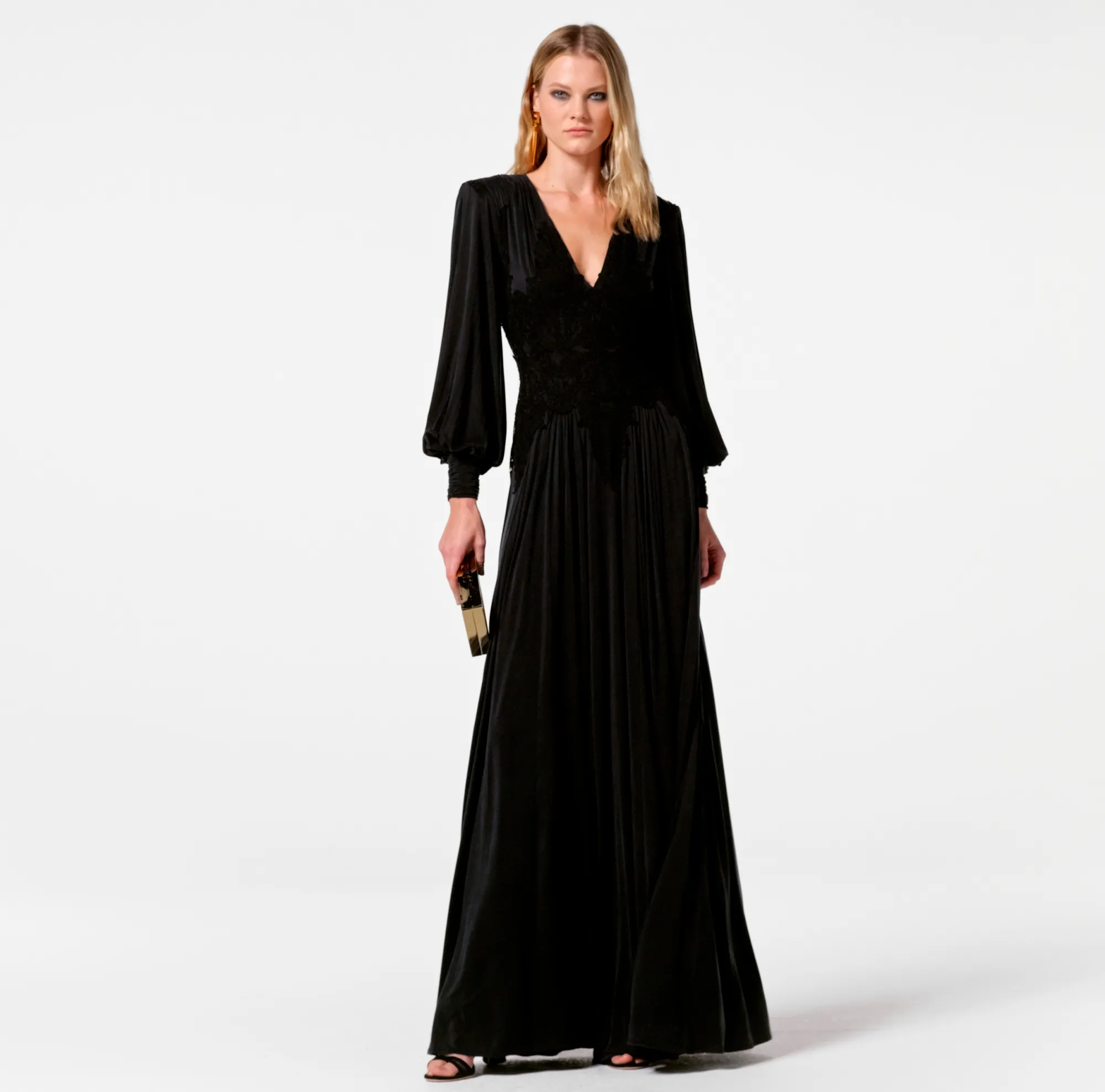 Elisabetta Franchi Abito Red Carpet In Jersey Con Inserti In Pizzo^ Red Carpet