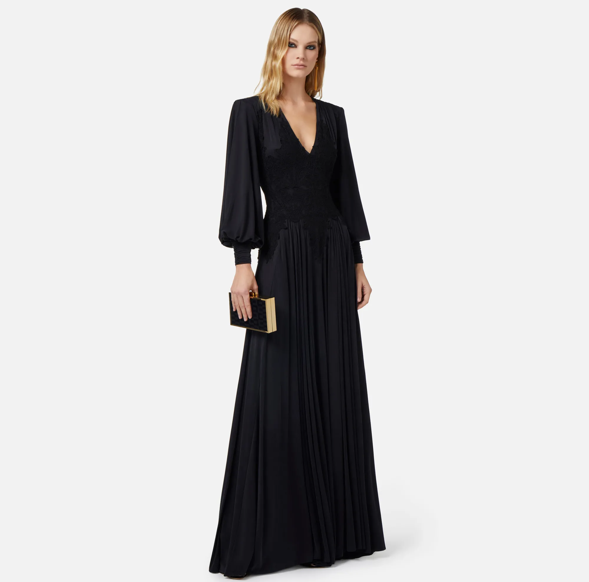 Elisabetta Franchi Abito Red Carpet In Jersey Con Inserti In Pizzo^ Red Carpet