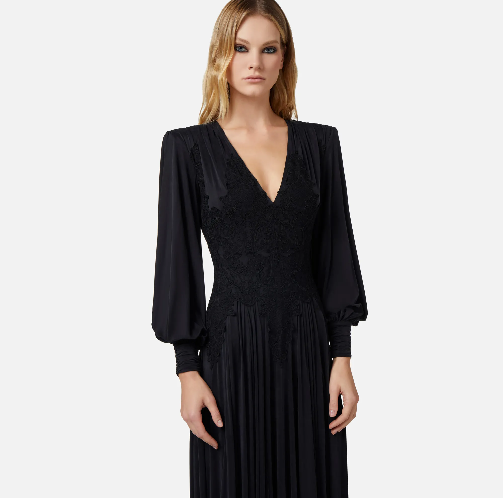 Elisabetta Franchi Abito Red Carpet In Jersey Con Inserti In Pizzo^ Red Carpet