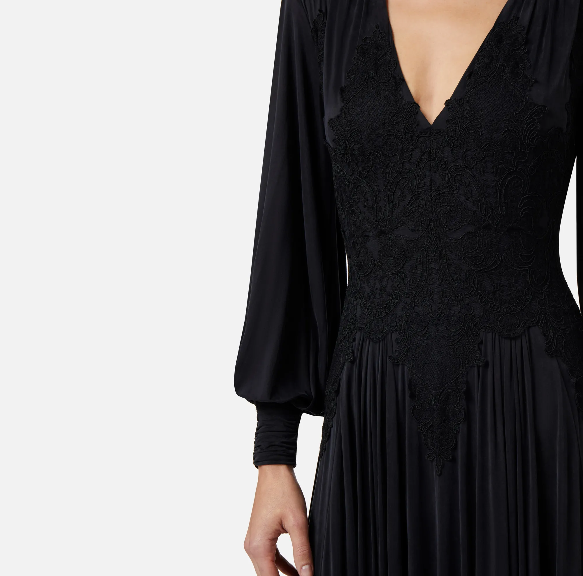 Elisabetta Franchi Abito Red Carpet In Jersey Con Inserti In Pizzo^ Red Carpet