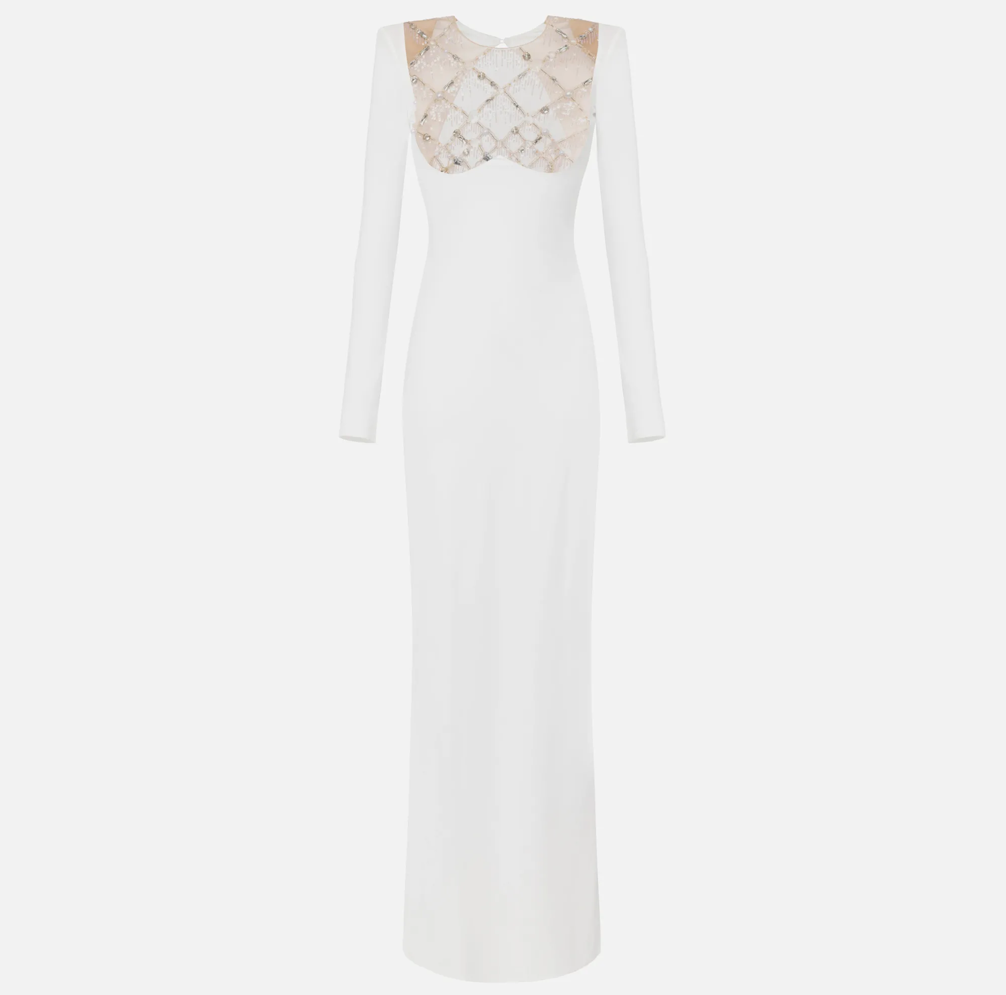 Elisabetta Franchi Abito Red Carpet In Jersey Con Plastron Ricamato^ Abiti