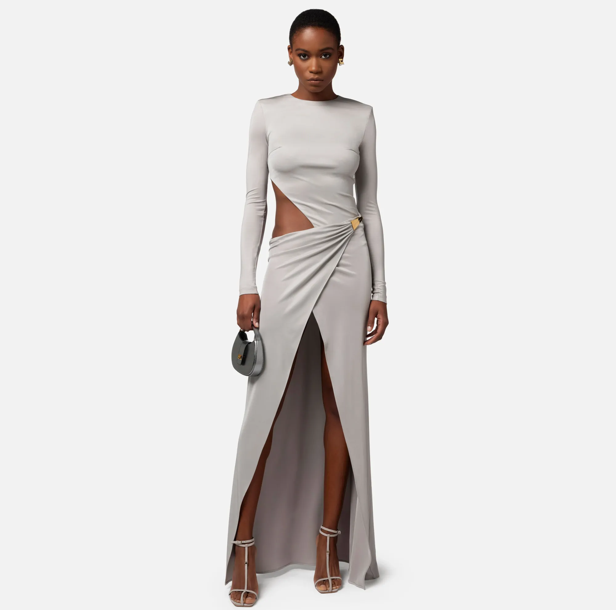 Elisabetta Franchi Abito Red Carpet In Jersey Con Moschettone^ Abiti