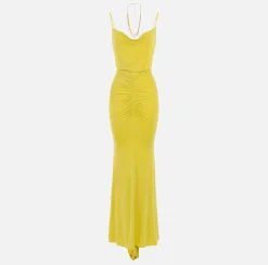 Elisabetta Franchi Abito Red Carpet In Jersey Cupro Drappeggiato^ Abiti