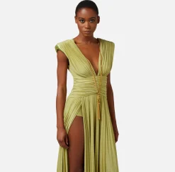 Elisabetta Franchi Abito Red Carpet In Jersey Lurex Con Collana^ Abiti