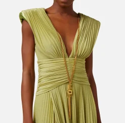 Elisabetta Franchi Abito Red Carpet In Jersey Lurex Con Collana^ Abiti
