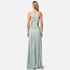 Elisabetta Franchi Abito Red Carpet In Jersey Lurex Plissettato Con Ricamo^ Abiti