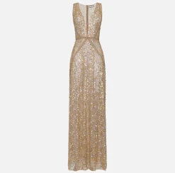 Elisabetta Franchi Abito Red Carpet In Paillettes Con Ricami A Jour^ Abiti