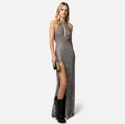 Elisabetta Franchi Abito Red Carpet In Tulle Ricamato Con Scollo All'Americana^ Abiti