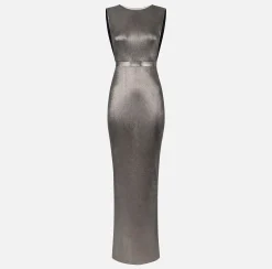 Elisabetta Franchi Abito Red Carpet In Viscosa Laminata Con Collana^ Abiti