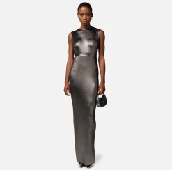 Elisabetta Franchi Abito Red Carpet In Viscosa Laminata Con Collana^ Abiti