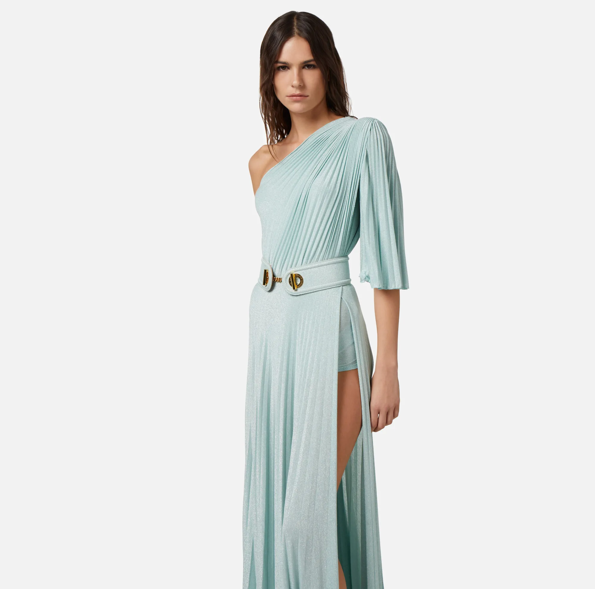 Elisabetta Franchi Abito Red Carpet Monospalla In Jersey Lurex^ Abiti
