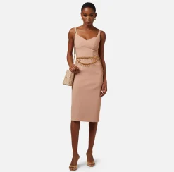 Elisabetta Franchi Abito Tubino In Crepe Stretch Con Zip^ Abiti