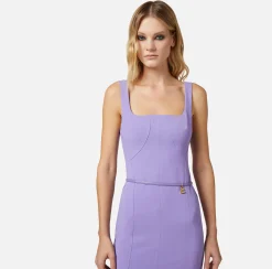 Elisabetta Franchi Abito Tubino In Crepe Stretch Con Cintura^ Abiti