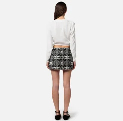 Elisabetta Franchi Blusa Cropped In Georgette Di Viscosa Con Coulisse^ Camicie E Bluse
