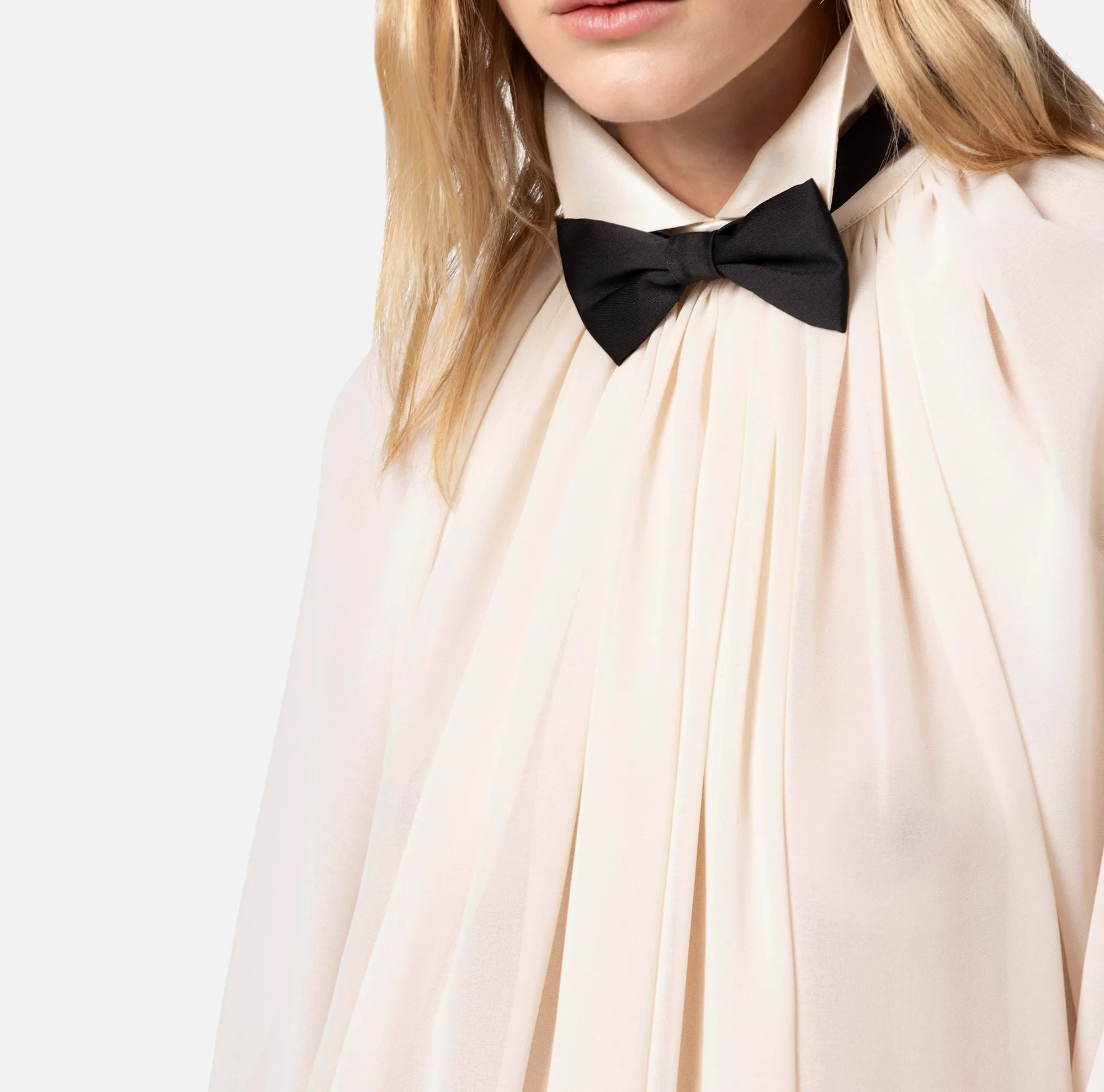 Elisabetta Franchi Blusa In Georgette Con Papillon^ Camicie E Bluse