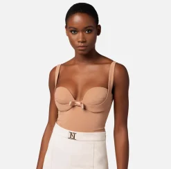 Elisabetta Franchi Body In Crepe Con Fiocchi In Raso^ Top, T-Shirt & Body