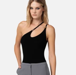 Elisabetta Franchi Body In Jersey Con Scollo Asimmetrico^ Top, T-Shirt & Body