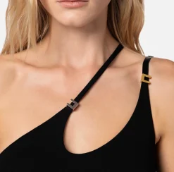 Elisabetta Franchi Body In Jersey Con Scollo Asimmetrico^ Top, T-Shirt & Body