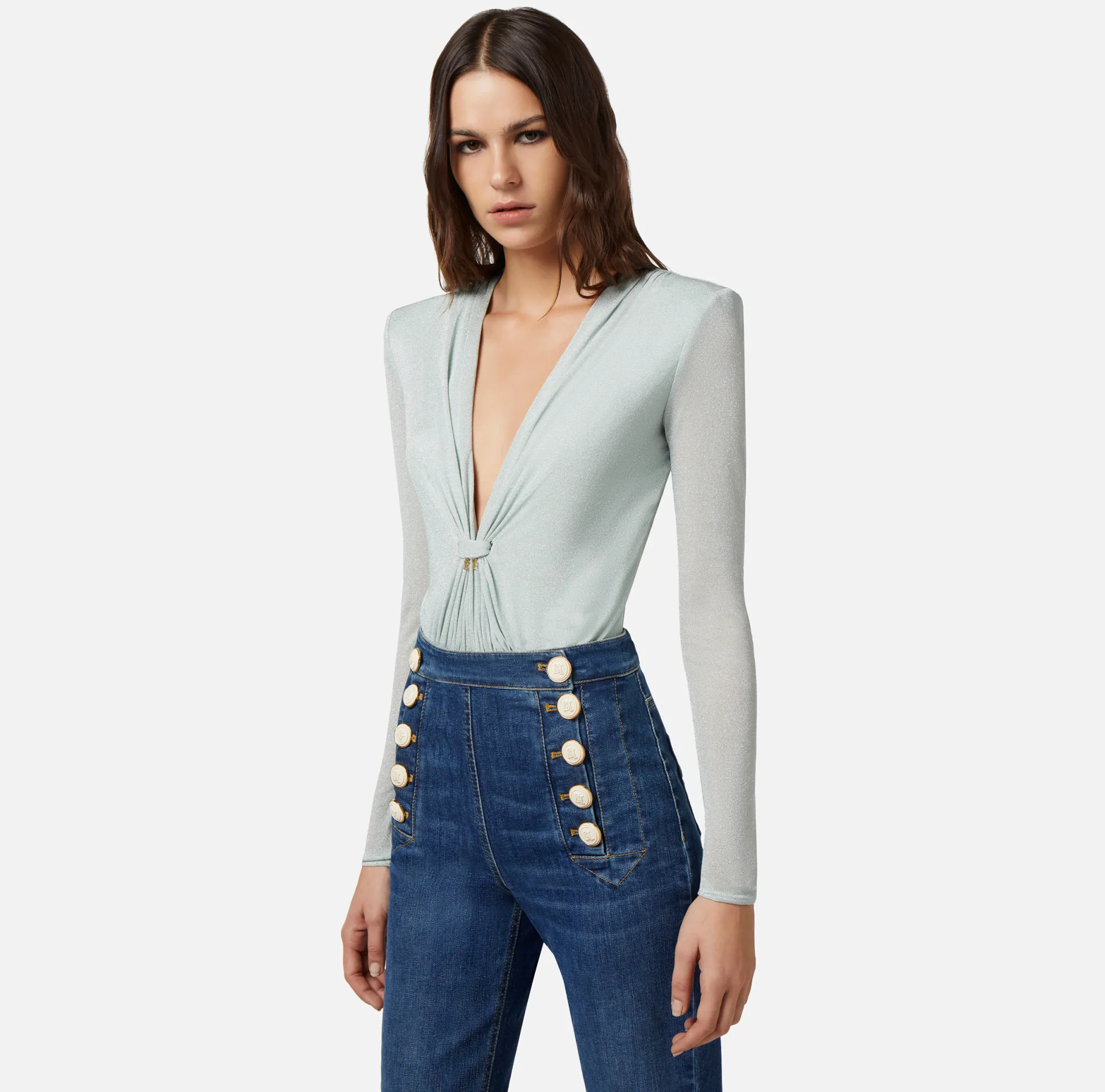 Elisabetta Franchi Body In Jersey Lurex Con Scollatura^ Top, T-Shirt & Body