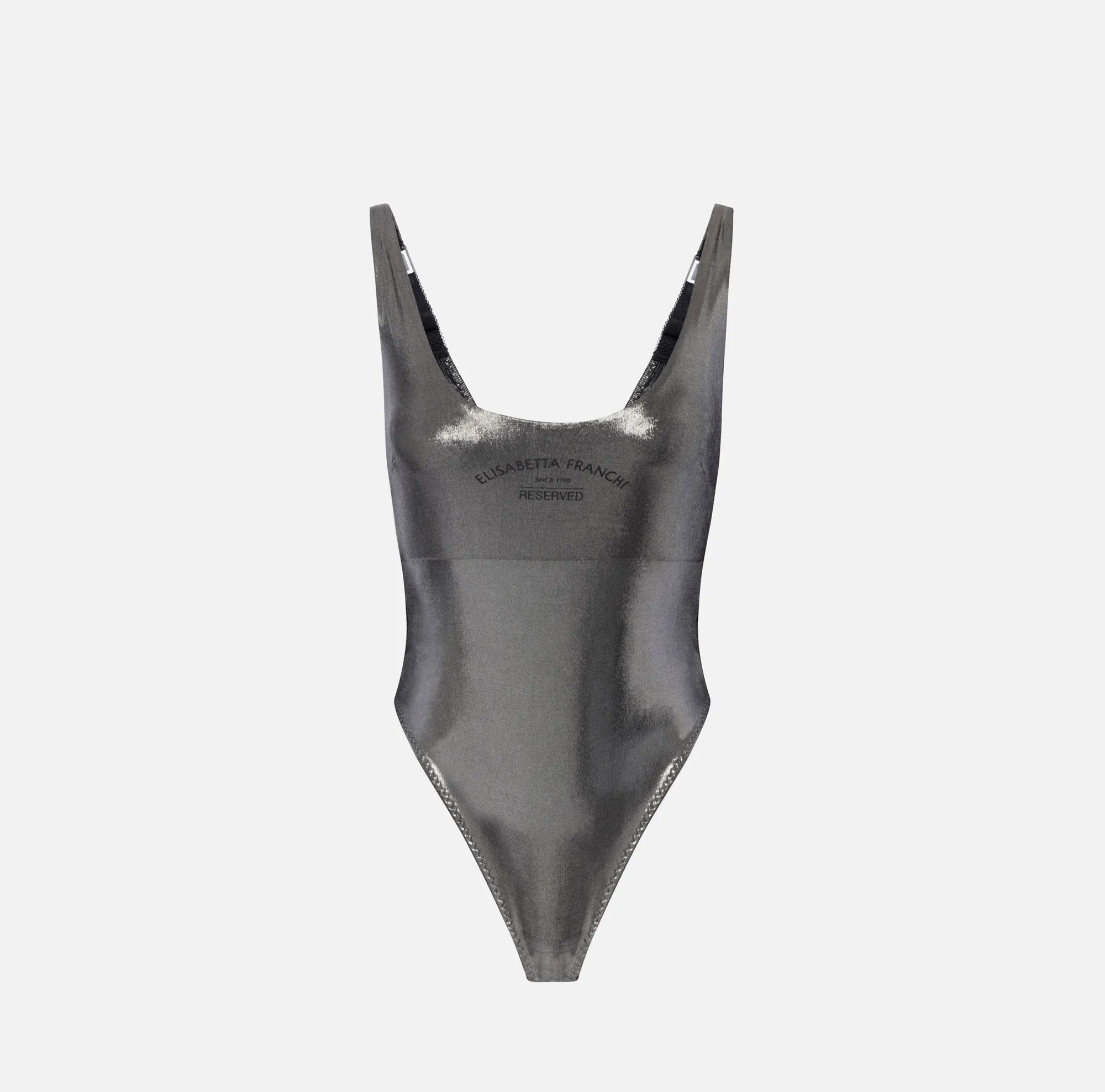 Elisabetta Franchi Body In Jersey Metallico Con Stampa Logo^ Top, T-Shirt & Body